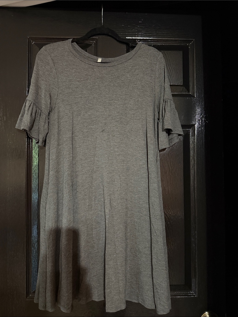 Bellamie Gray Ruffle Sleeve Swing Dress